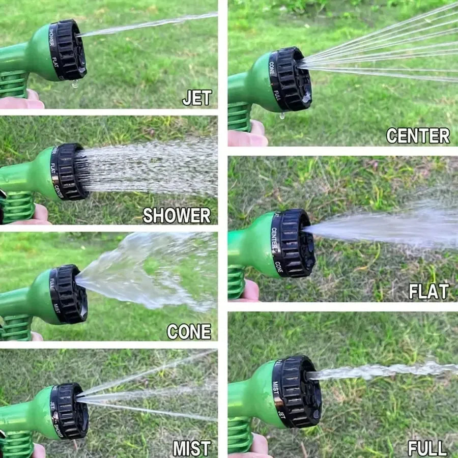 Manguera mágica extensible, lavado de autos a alta presión, 7 funciones de rociado de agua, pistola de agua, manguera de riego para jardín.