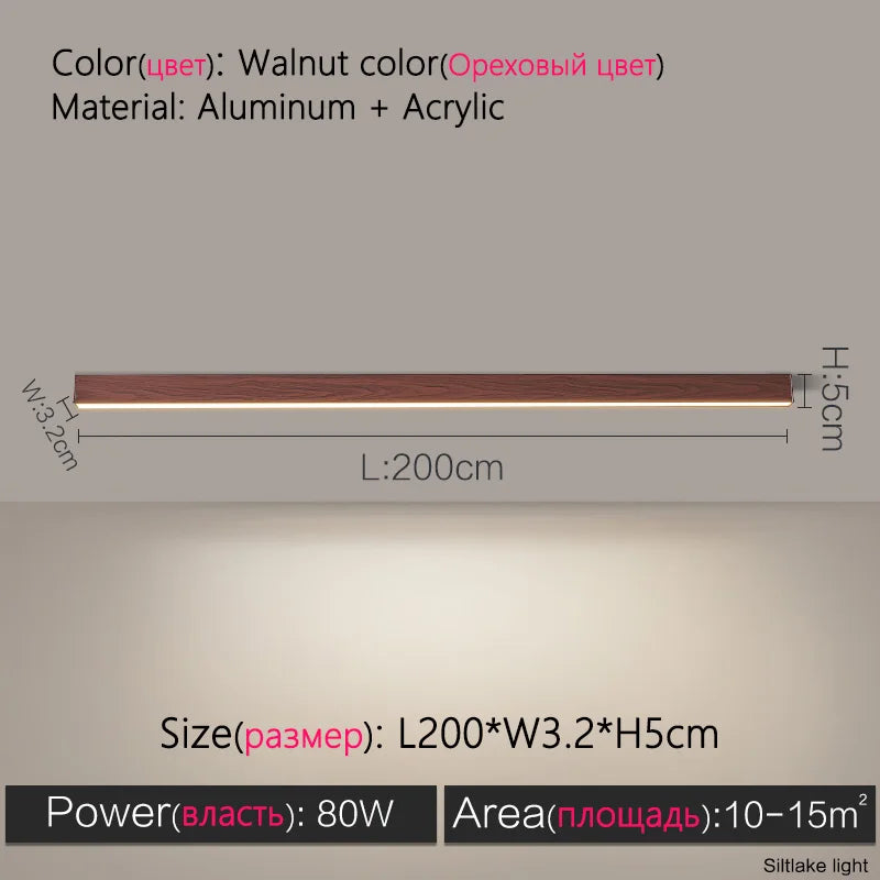 Modern Long Strip Ceiling Light Surface Mounted Minimalist Aisle Lamp Living Room Bedroom Kitchen Home Office LED Lighting