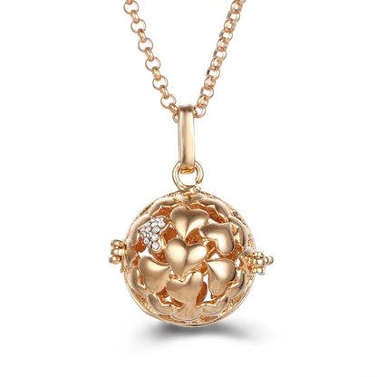 New Aroma Water Droplets Cage Lockets Necklace Heart Shaped Zircon Essential Oil Diffuser Set Combination Woman Pendant Jewelry