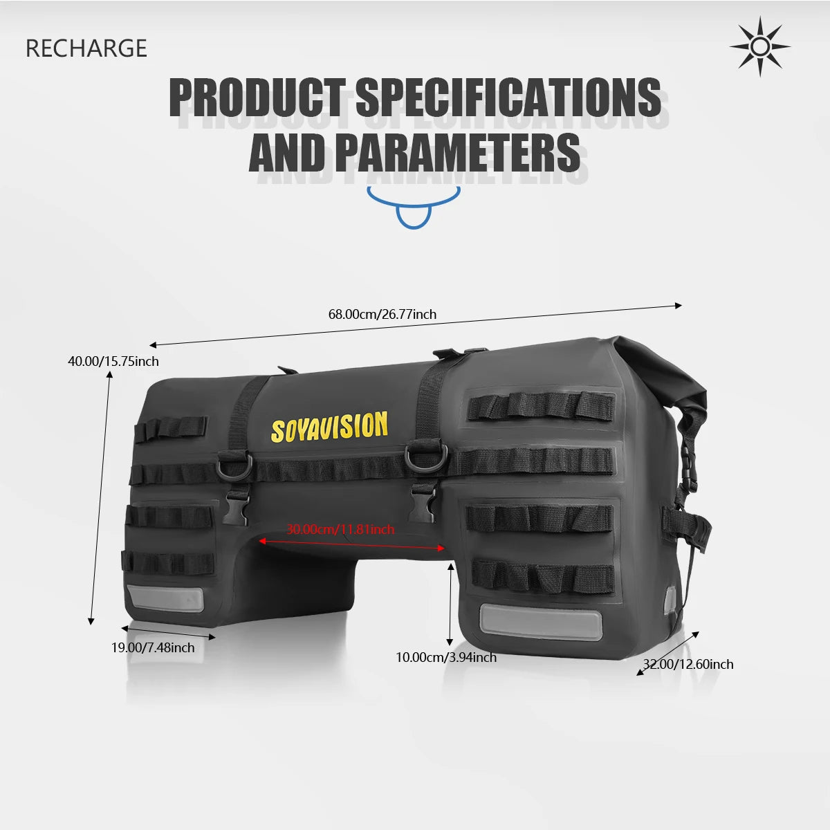 SOYAVISION 20L 50L 70L 80L 100L Motorcycle Waterproof Tail Bag Travel Outdoor Luggage Bag Motorcycle Seat Bag