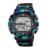 Relógio Masculino Esportivo para Atividades ao Ar Livre – Multifuncional, Tela Grande, LED, Eletrônico, À Prova d'Água, Luminoso, Digital e Estilo Militar