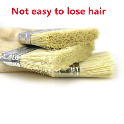 BBQ Brush Pig Hair Paint Brush Wooden Handle 1/2/3/4 Inch Soft Hair Painting Brushes for Wall and Furniture Paint Tool Set
