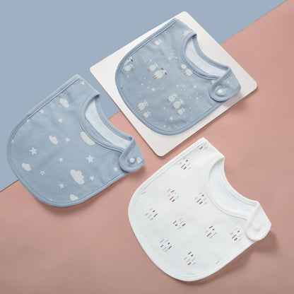 3pcs/set Baby Girl Boy Feeding Bibs Waterproof Apron Cartoon Towel Kids Toddler Dinner Bandanas Burp Cloths Baby Accessories