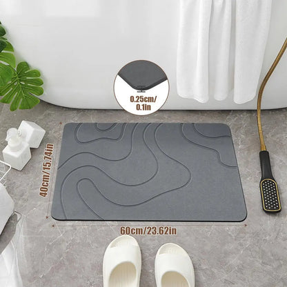 Alfombra de baño de piedra de diatomita de secado rápido, alfombra de ducha con absorción de agua, alfombra de ducha de piedra de diatomita de secado rápido, alfombras de entrada para interiores