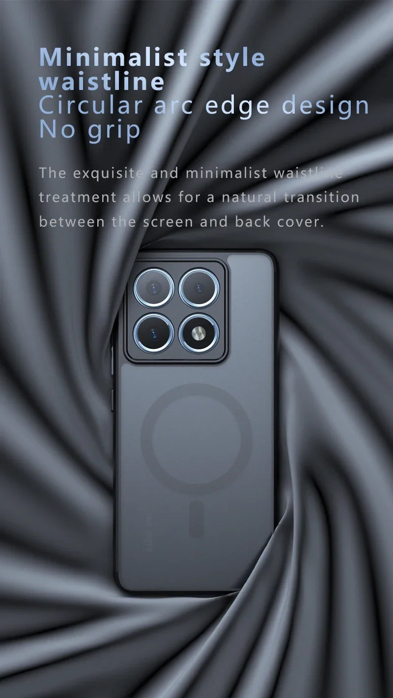 Case for Xiaomi 15T 14T Pro Poco F6 Pro New Matte Transparent Magnetic Wireless Charge Shockproof Funda For Magsafe Cover