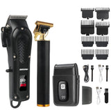 T9 Vintage Men's Electric Hair Clipper Beard Trimmer/Rechargeable Hair Cutting Machine With Nose Hair Trimmer Kit Boyfriend Gift