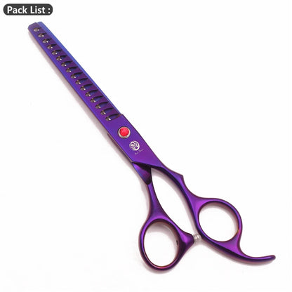 Tijeras de peluquería canina Purple Dragon de 6,5" y 7" de acero inoxidable, curvadas hacia arriba, profesionales para mascotas, tijeras de entresacar, Z3002