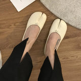 Summer Women's Bowknot Flat Tabi Ninja Shoes Pig Toe Slippers Lazy Person Horse Hoof Shoes Women Split Toe Mocassines Loafers
