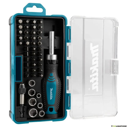 Juego de puntas de destornillador con trinquete Makita, herramientas manuales, B-36170, 47 piezas 