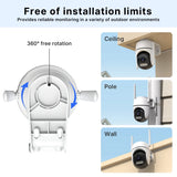 WONSDAR 2pcs PTZ Camera Outdoor IP Camera Video Surveillance WiFi Camera Home Security Protection Motion Detection Alarm iCsee