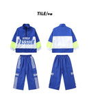 Boys Hip Hop Pullover Street Dance Cargo Pants Girls High Collar Sweatshirt Outfits Kids Jazz Sport Clothes Set Child Streetwear