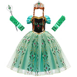 Anna Dresses Children Princess Dress Girl Cosplay Costume Kids Summer Clothes Halloween Birthday Carnival Robe Party Disguise