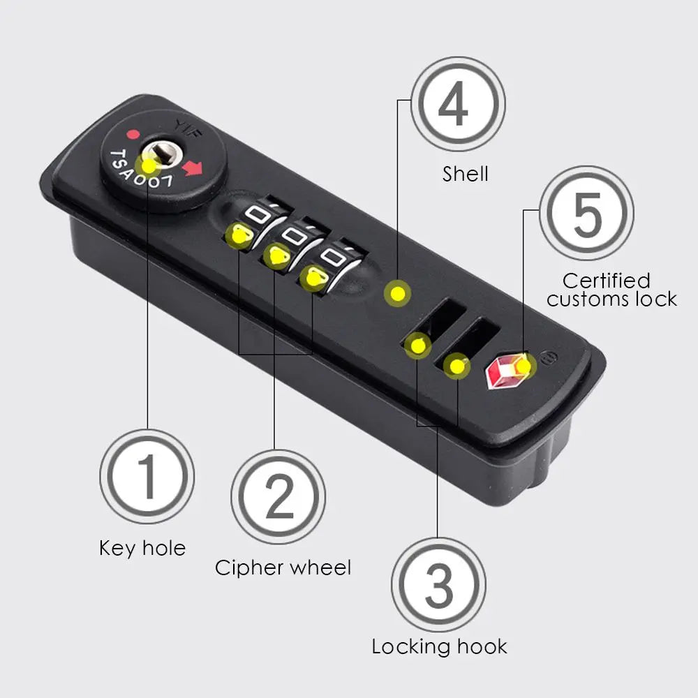 Padlock Luggage Weatherproof Anti-theft Safely Code Lock TSA Customs Lock 3 Digit Combination Lock TSA21123 Password Lock