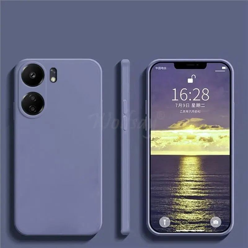 Funda de silicona líquida para Xiaomi POCO C65, funda protectora de goma lisa, funda de TPU para POCO C65