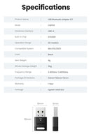 USB Bluetooth Adapter, Bluetooth 6.0 Dongle for PC Windows 11/10/8.1, Bluetooth Receiver & Transmitter for Keyboard/Mouse