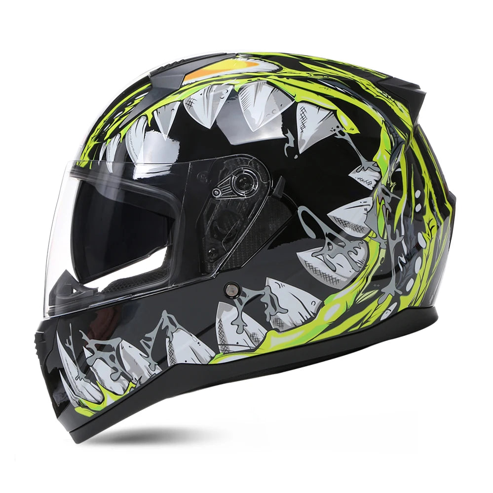 Motorcycle Helmet Full Face Double Lens Capacete Professional Men Women Four Seasons DOT ECE Approved Safety Protective Casco