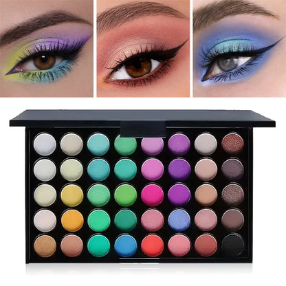 Paleta de Sombras Glitter para Mulheres Matte, Impermeável, Duradoura, Pó Prensado, Kit Maquiagem dos Olhos, Cosméticos de Moda, 40 Cores