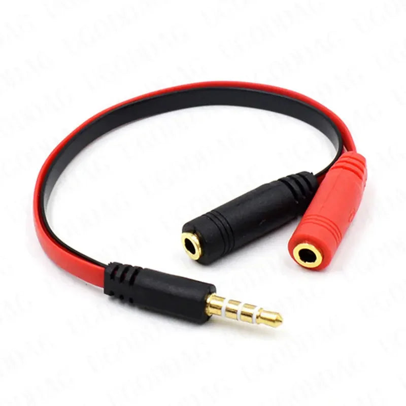 3.5mm AUX 1 Male to 2 Female Spliter Wire 3.5 Jack Audio Splitter Cable Headphone Earphone Speaker Stereo AUX Adapter Cord RT