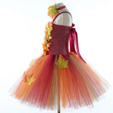Fairy Costume for Girls Forest Woodland Autumn Fairy Tutu Dress Up Maple Leaves Halloween Thanksgiving Tulle Princess Dress 1-12T