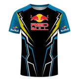 Summer New Red Bull T-shirt Men's Sports T-shirt Red Bull 3D Printed Short-sleeved Casual Oversized T-shirt Red Bull Clothing