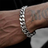 3-11mm Thick Waterproof Chain Bracelet for Men, Stainless Steel Cuban Chain Wristband, Classic Punk Heavy Men's Jewelry Gift