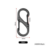 10Pcs S Type Mini Keychain Hook Stainless Steel Carabiner With Lock Anti-Theft Outdoor Camping Backpack Buckle Key-Lock Tool
