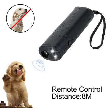 Dog Repeller Anti Barking Stop Bark Training Device Outdoor LED Ultrasonic Dog Training Repellents with Flash Light