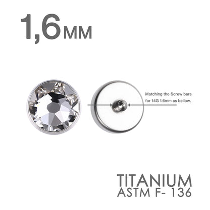 Piercing microdermal Medusa de titanio con cristal dérmico, superficie superior, 1,6 mm, 14 g, 3, 4, 5 y 7 mm, color de joya a elegir, 1 unidad