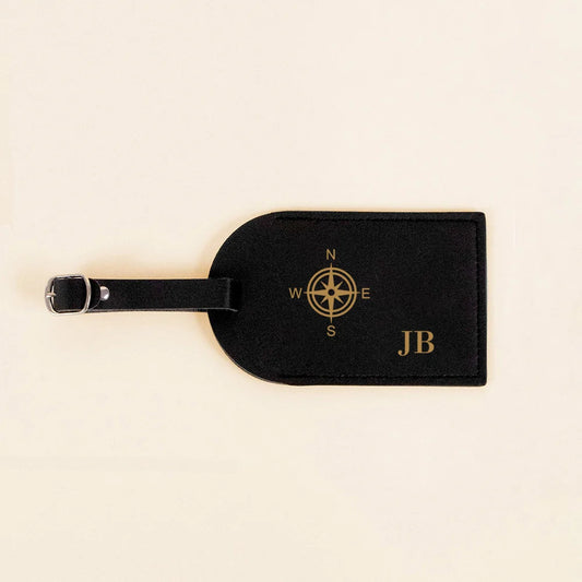 Personalized Leather Monogrammed Luggage Tag Couple Travel Baggage Label Tags Wedding Custom Best Friend Gift Bridal Shower Gift