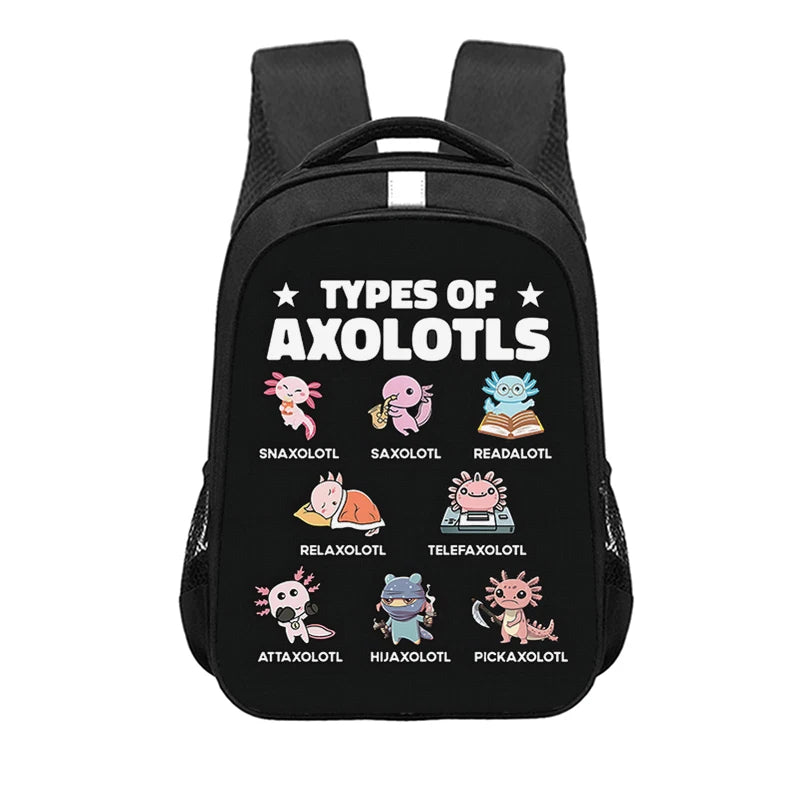 Axolotls of The World Backpack for Teenager Cute Axolotl Children School Bags Book Bag Laptop Backpacks Daypack Storage Bags