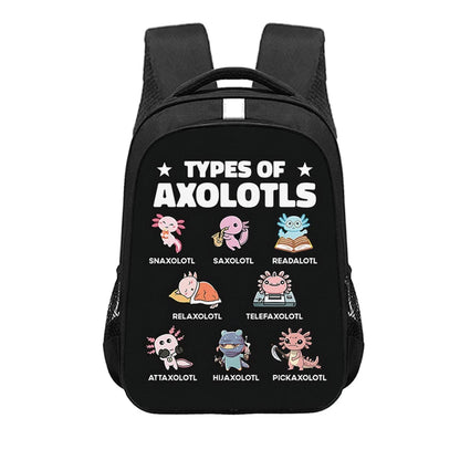 Axolotls of The World Backpack for Teenager Cute Axolotl Children School Bags Book Bag Laptop Backpacks Daypack Storage Bags