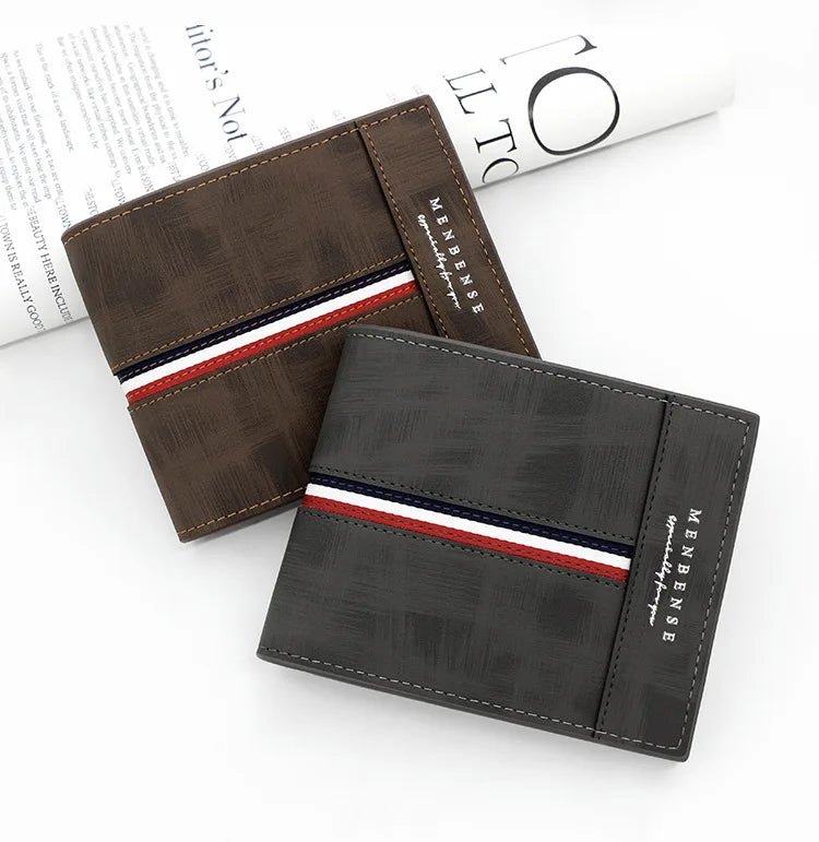2023 New Short Men Wallets Slim Card Holder Male Purses Luxury PU Leather Coin Pocket High Quality Small Men's Wallet