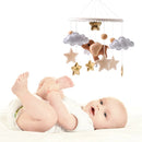 Crib Mobile Bed Bell Wooden Baby Rattles Soft Felt Cartoon Animal Bed Bell Newborn Music Box Hanging Toy Crib Bracket Baby Gifts
