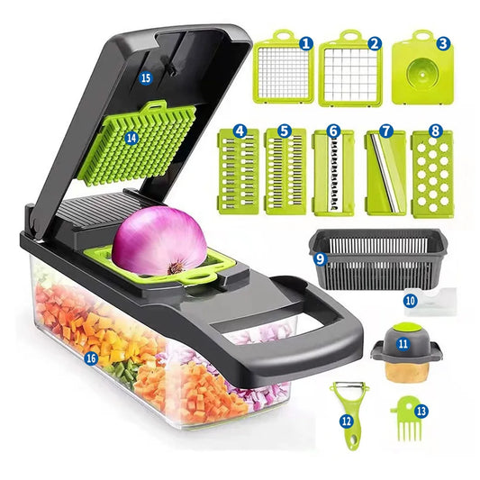 16-in-1 Multifunctional Vegetable Chopper, Onion Chopper with Handle, Food Grater, Food Chopper, Kitchen Tool, Vegetable Slicer Dicer Cut