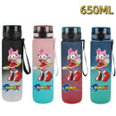 650ML Sonic Hedgehog Sport Water Bottle Large Capacity Cartoon Portable Plastic Water Bottle Drinking Cup Student Birthday Gifts