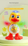Electric Dancing Duck Funny Blink Eyes Flashing Light Shake The Body Cute Musical Cartoon Animal Educational Toy Children Gift