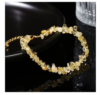 JD Natural Citrines Gravel Stone Irregualr Chip Chakra Bracelet Women Fashion Jewelry Reiki Healing Adjustable Birthday Gifts