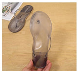 Beach Flip Flops for Women Thong Sandals Summer Jelly Shoes Girls Transparent Slides Solid Fashion PVC Flat Non-Slip Slippers