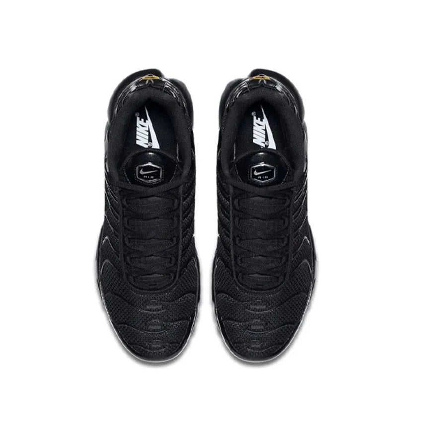 Zapatillas Nike Air Max Plus TN para correr, clásicas, negras triples, para exteriores, para correr, caminar, deportivas, para mujer y hombre.