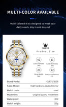 OLEVS 3638 Mens Watch Original Quartz Watch Stainless Steel Waterproof Luminous Large Dial Day Date Watches Luxury Men Box Reloj
