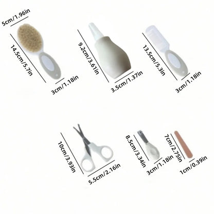 Baby Care Kit six-piece baby nasal inhaler Nail clipper brush file Comb scissors set daily cleaning and care accessories for bab