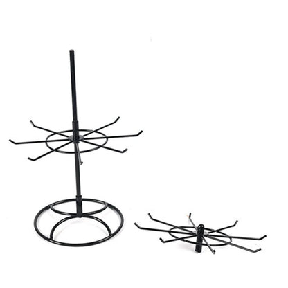 Rotating Jewelry Display Stand 2 Tier Round Metal Necklace Organizer For Hanging Earrings Rings Bracelets Watches Accessories