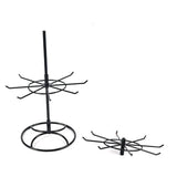 Rotating Jewelry Display Stand 2-Tier Round Metal Necklace Organizer for Hanging Earrings, Rings, Bracelets, Watches, Accessories