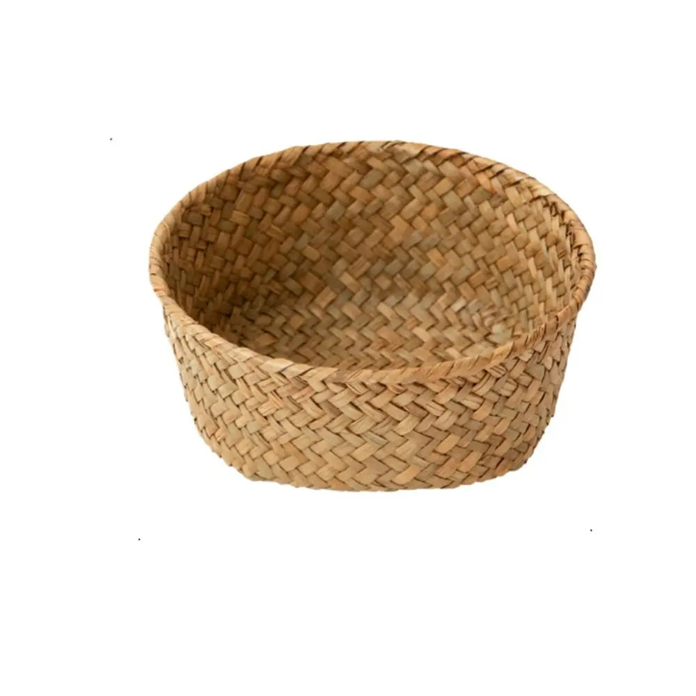 Imitation Rattan Rattan Storage Baskets Sundries Organizer Home Desktop Decoration Kitchen Storage Basket Vegetable Fruit