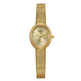 Relogio feminino oval dourado berny de luxo quartzo a prova de agua
