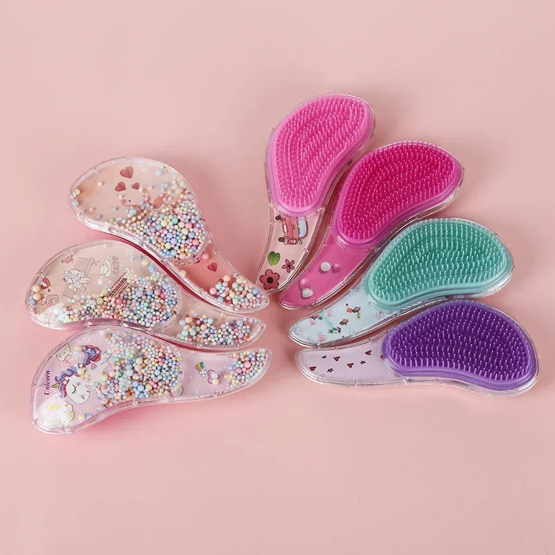 Children's Hair Smoothing Comb Anti-static Massage Hair Brush Tangle Detangle Shower Massage Hairbrush Comb Salon Hair Styl Tool