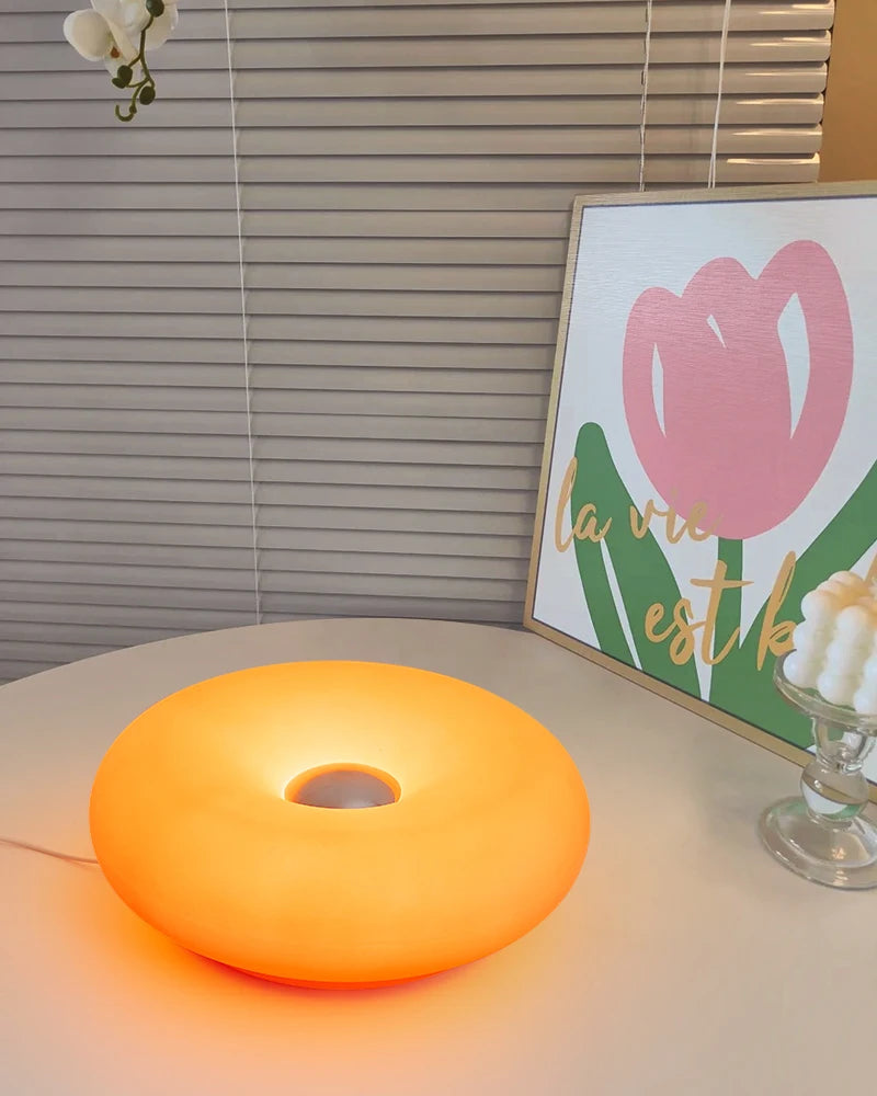 Bauhaus table lamp USB plug bedroom bedside lamp living room dining room decoration donut ambient light (Not glass)