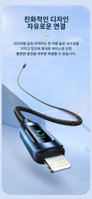 Toocki LED Display USB Cable For iPhone 14 13 12 11 Pro Max Fast Charger Charging Lightning 2.4A USB Wire Cord X XR 8 7 1m 2m