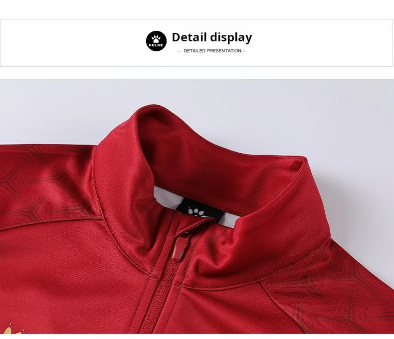 Chaqueta de punto de entrenamiento de fútbol Kelme, serie Qatar para hombre, primavera 2024, para deportes al aire libre, running, fitness, abrigo cortavientos