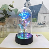 Artificial Rose Flowers for Girlfriend, Eternal Rose, LED Light, Leaf Flower, Wedding Decoration, Christmas Gifts, Valentine's Day 